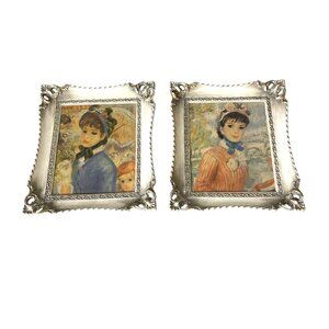 2 Vintage John Strevens 1960's MCM Prints Parisian Ladies 13" x 11" Colorful